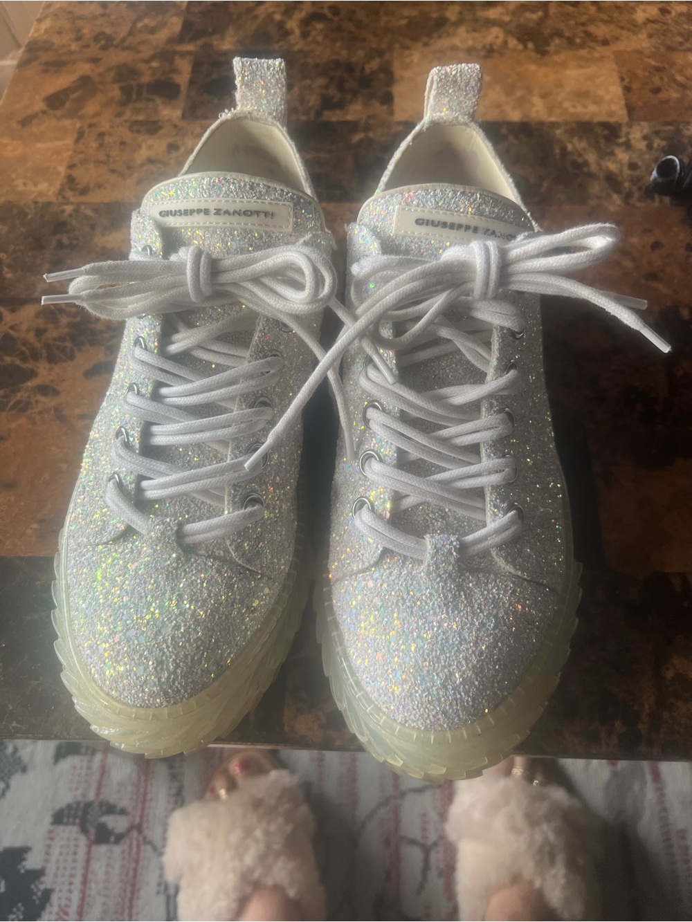 Giuseppe Zanotti Women's Iridescent Glitter Low-Top Sneakers